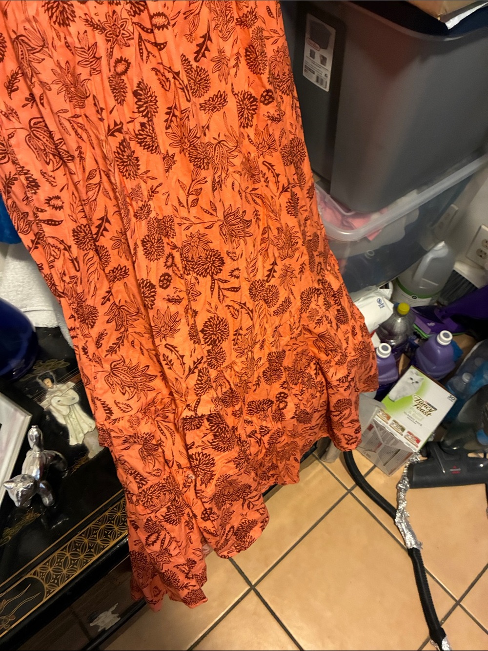 Universal threads Women’s Orange Floral Maxi Dress - Lightweight - Picture 8 of 13